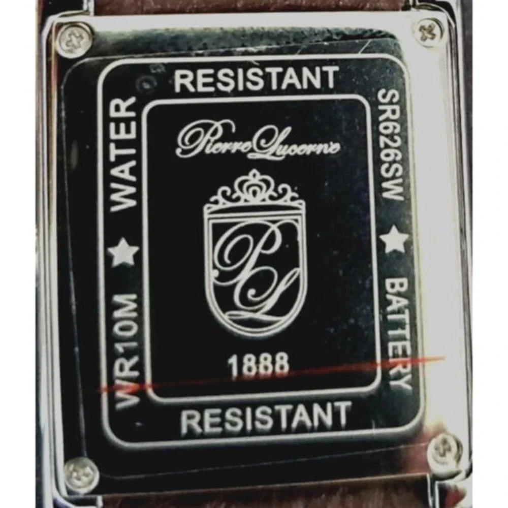 Pierre Lucerne 1888 Must Tank Style Swiss Inspired Mens Dress Watch‎ Blue Band